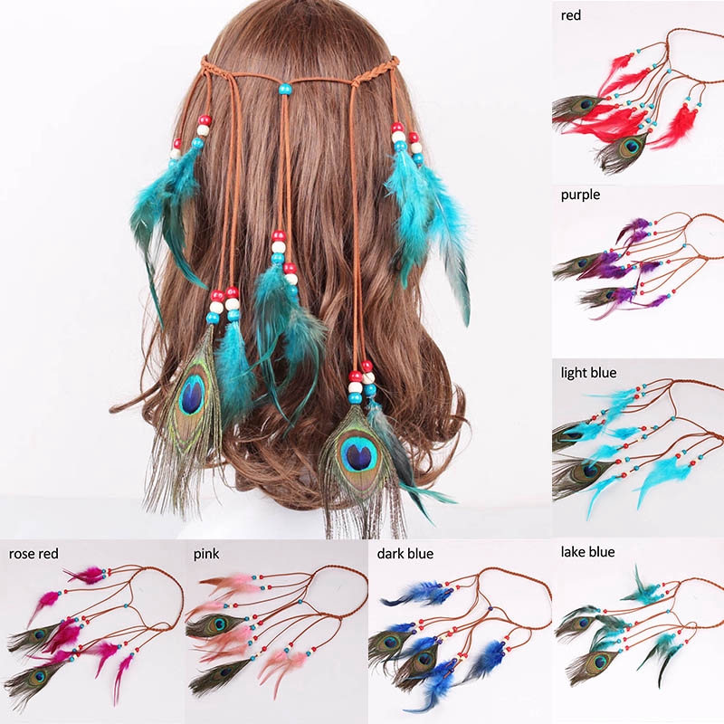 Indian Style Head Jewelry Hair Accessories Feather Headband 1pcs
