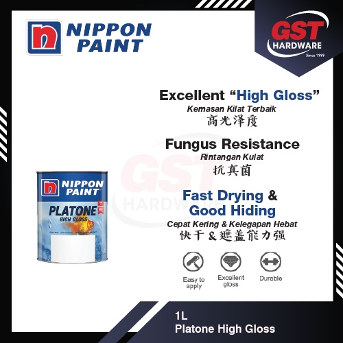 Buy Nippon Platone High Gloss 1l Wood Metal Paint Cat Kayu Cat Besi Metal Paint Wood Paint Seetracker Malaysia