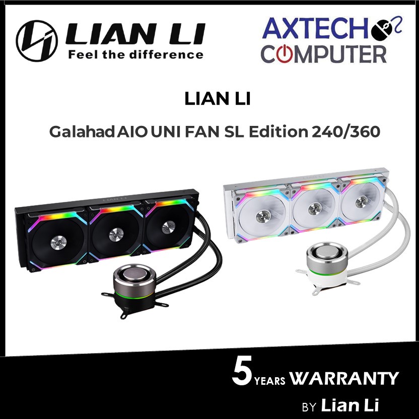 LIAN LI Galahad 240 / 360 UNI FAN SL Edition AIO 240mm / 360mm Liquid ...