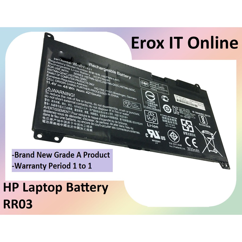 Rr03xl аккумулятор hp