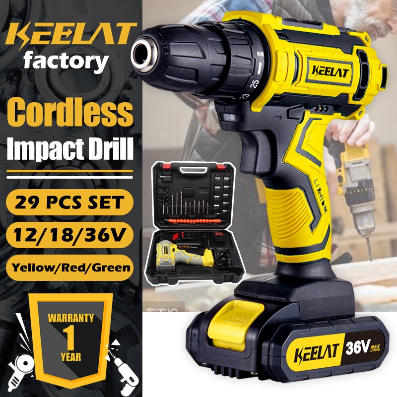 keelat Impact Drill Cordless Drill Battery Electric Drill Hand Drill