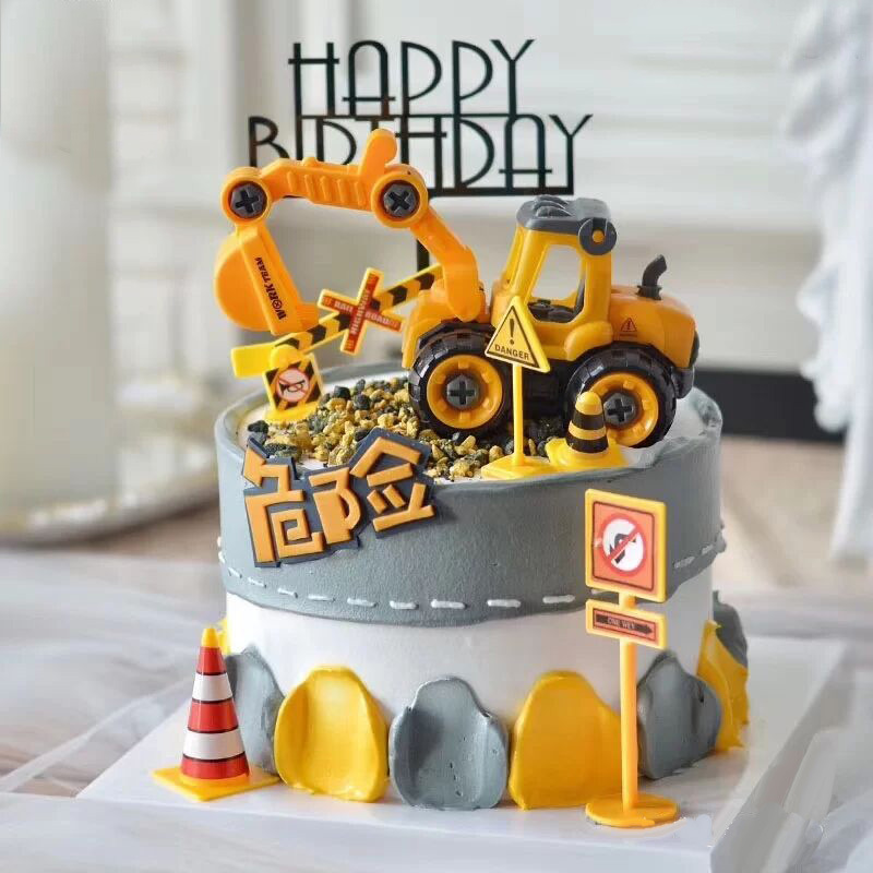 Details about   Creative Cartoon Excavator Bulldozer Cake Decoration Baking Decor Resin Craft Y1 