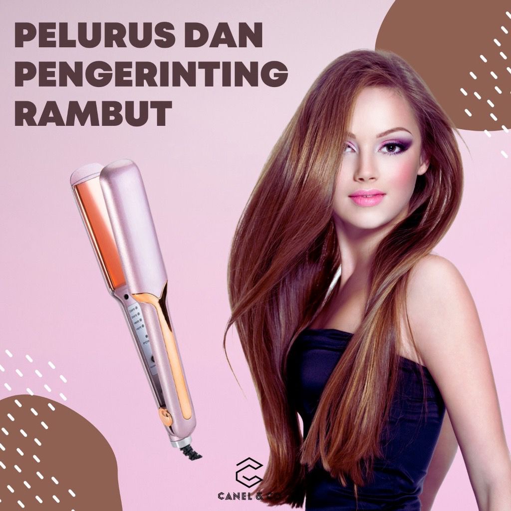 TITANIUM [2in1]Hair straightener Rambut Pengeriting & Pelurus Curler & Straightening hairs Plate Iron Lurus Luruskan