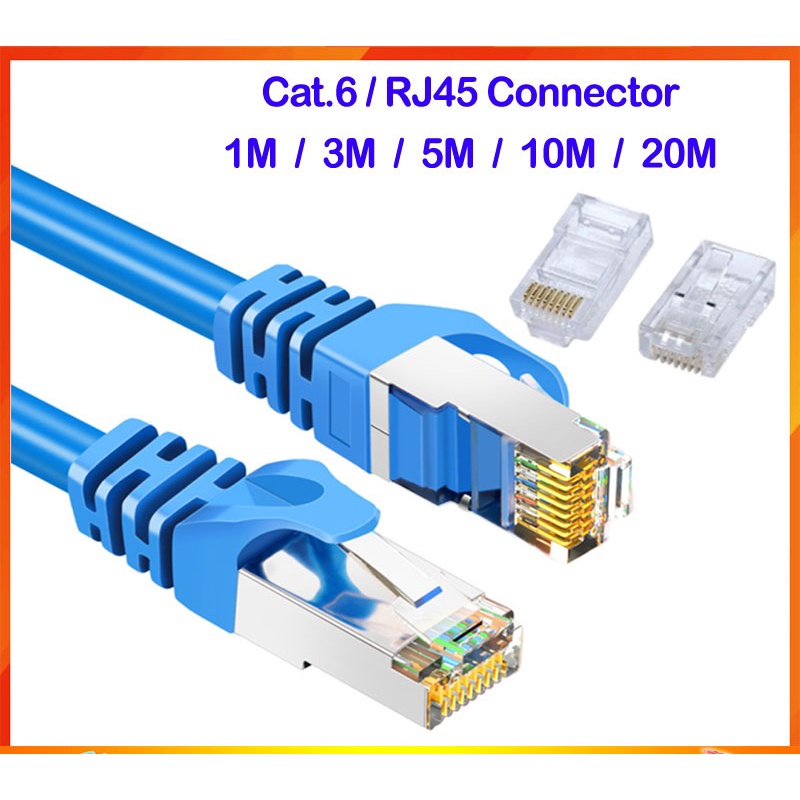 CAT 6 RJ45 LAN Gigabit Network Connector and Cable 1M 3M 5M