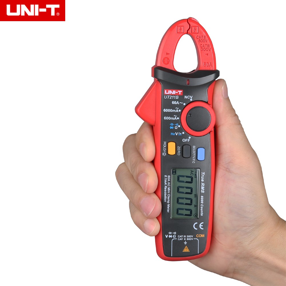 Uni T Ut211b High Resolution Lcd True Rms Clamp Meters 60a V F C Ncv Test Zero Mode Multifunction Multimeter Shopee Malaysia