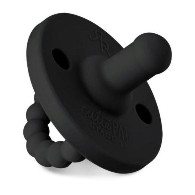 Ryan & Rose Grey, Stage 1 - All-in-One Pacifier and Teether Massaging Teething Ring and Hideaway Binky for Growing Babies Cutie PAT Stage 1 