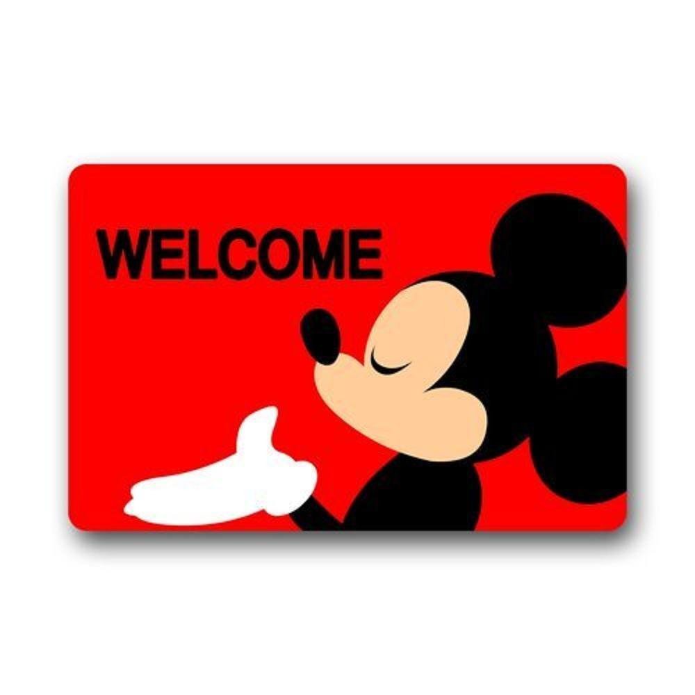 Disney Cartoon Mickey Mouse Welcome Non Slip Door Mat Floor Carpet