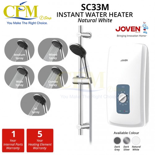 Joven SC33M Instant Water Heater Turbo No Pump SC33M Joven Pemanas Air ...