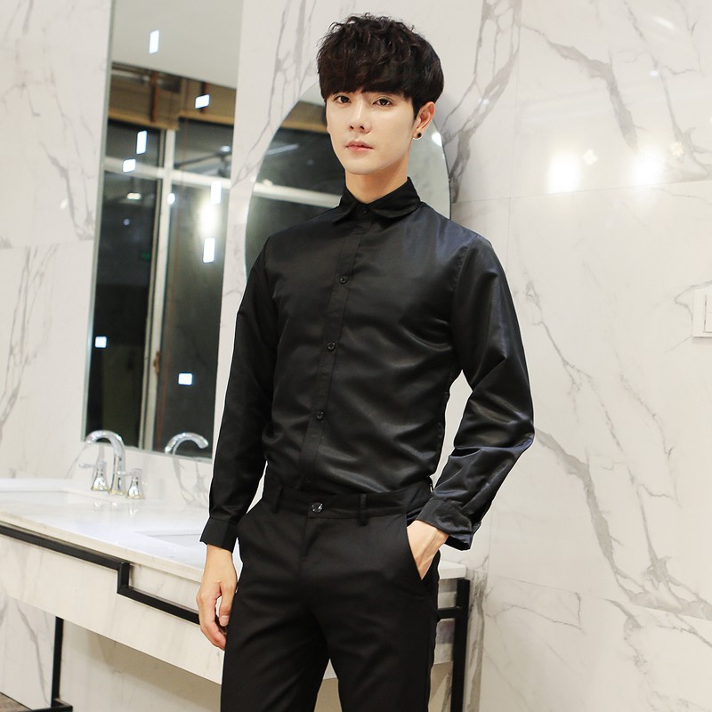 black long sleeve shirt outfit men