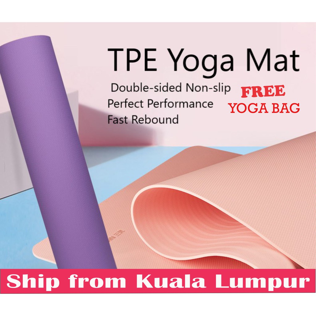 Ready Stock Cheap Tpe Yoga Mat 8mm Extra Thick Exercise Yoga Mat