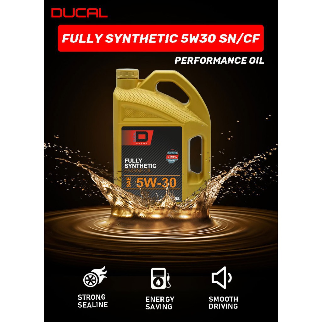 Ducal fully synthetic engine oil 5w30 api sn/cf 4 litres 5w30 4l minyak ...