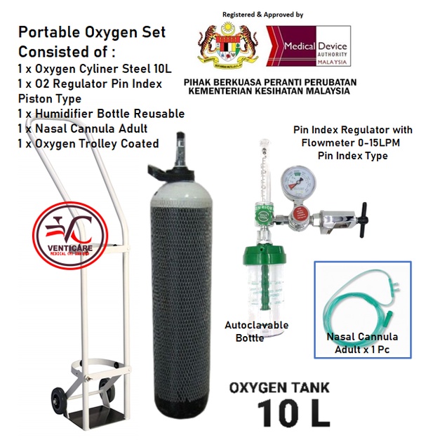 Set up oxygen tank portable Using Oxygen