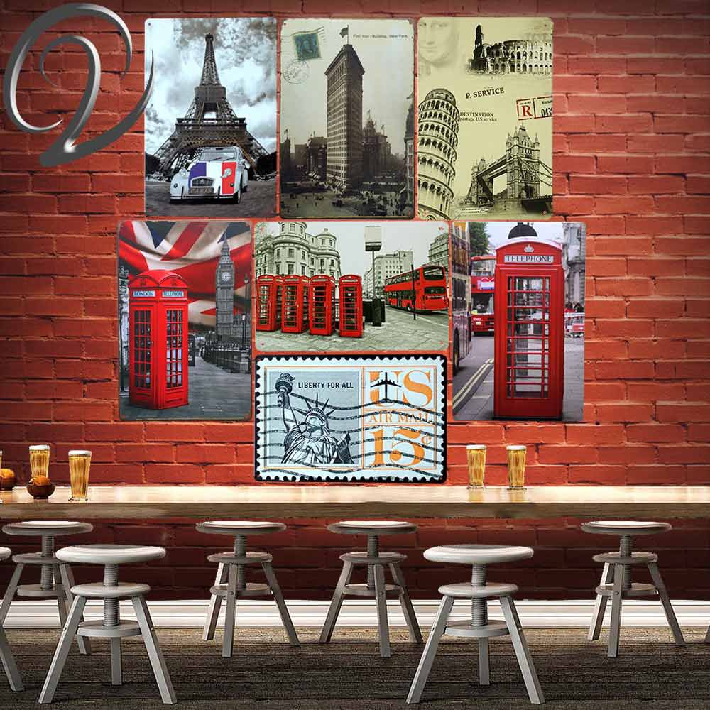 Telephone Poster Wall Vintage Metal Tin Signs Home Decor Bar Cafe