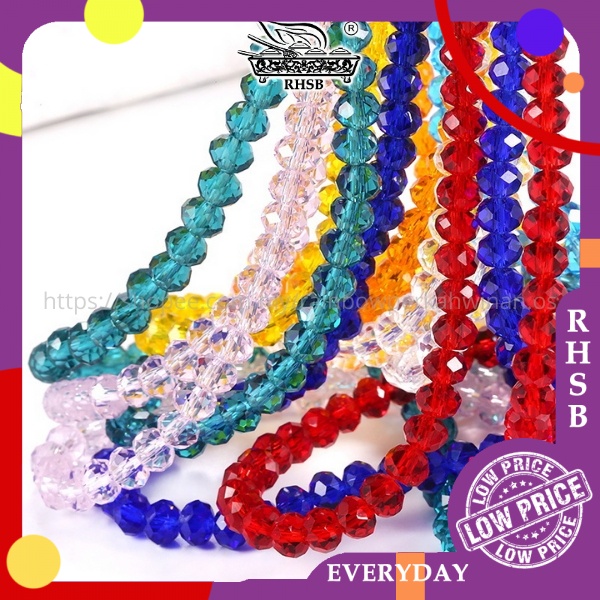 8/10/12MM RONDELLE DONUT GLASS BEAD /CRYSTAL GLASS BEAD /TASBIH GELANG