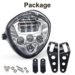 KSTE 7 Inch Aluminum Motorcycle Modification LED Headlight Head Lamp Housing Cover black 