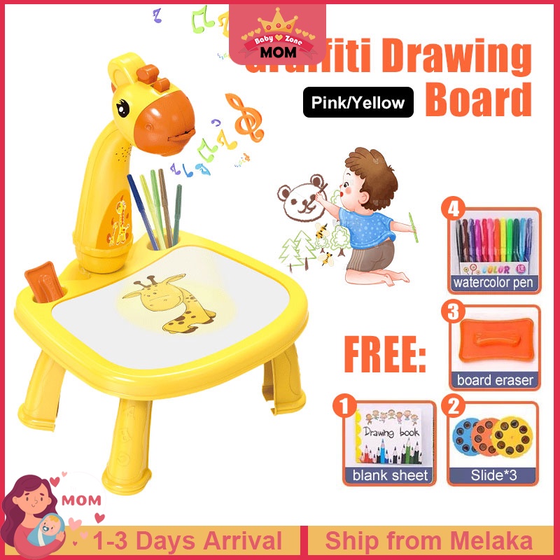 Mini Led Projector Art Drawing Board Table Light Toy for Children Kids ...