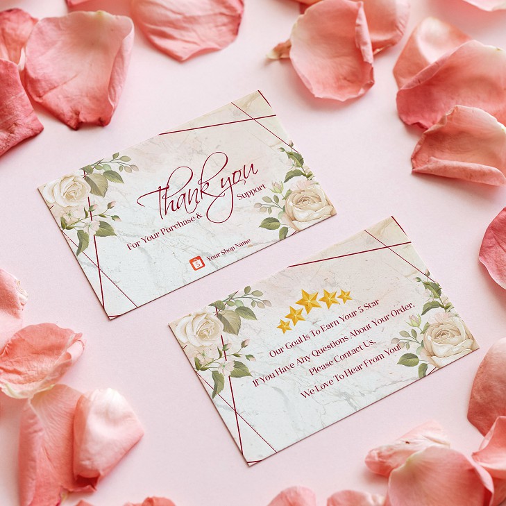 300 Pcs Free Shipping Thank You Card Gift Kad Ucapan Greeting Terima Kasih Business Card Size Shopee Malaysia