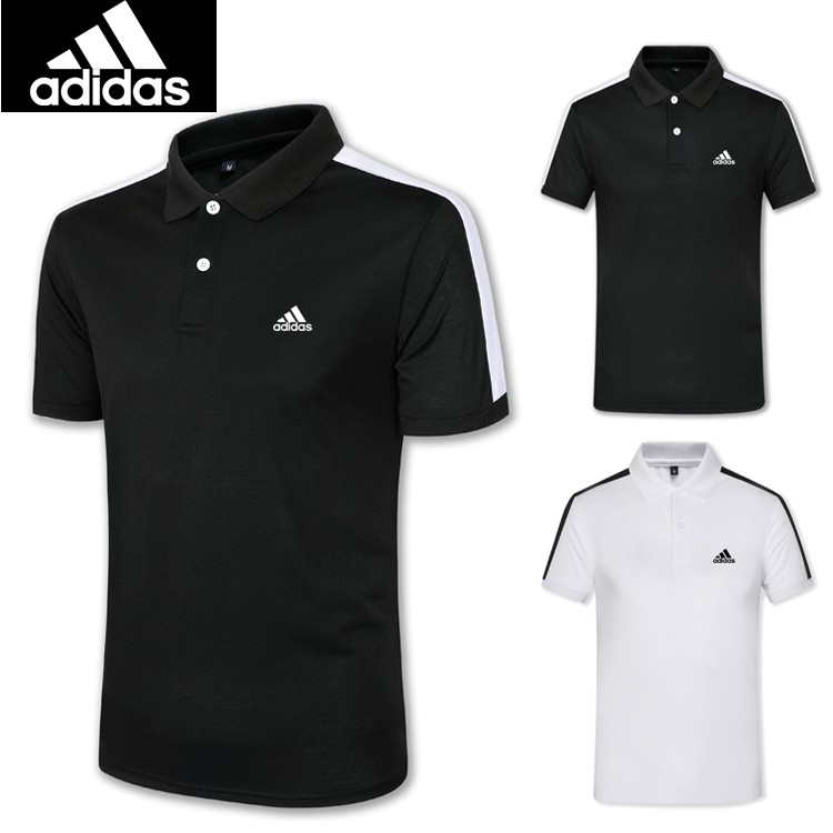 Adidas Fashion Men's Plain Polo Shirt Lapel T-shirt Polo Tee Summer Boy  Short Sleeve Breathable T-shirt Tops S-3XL | Shopee Malaysia