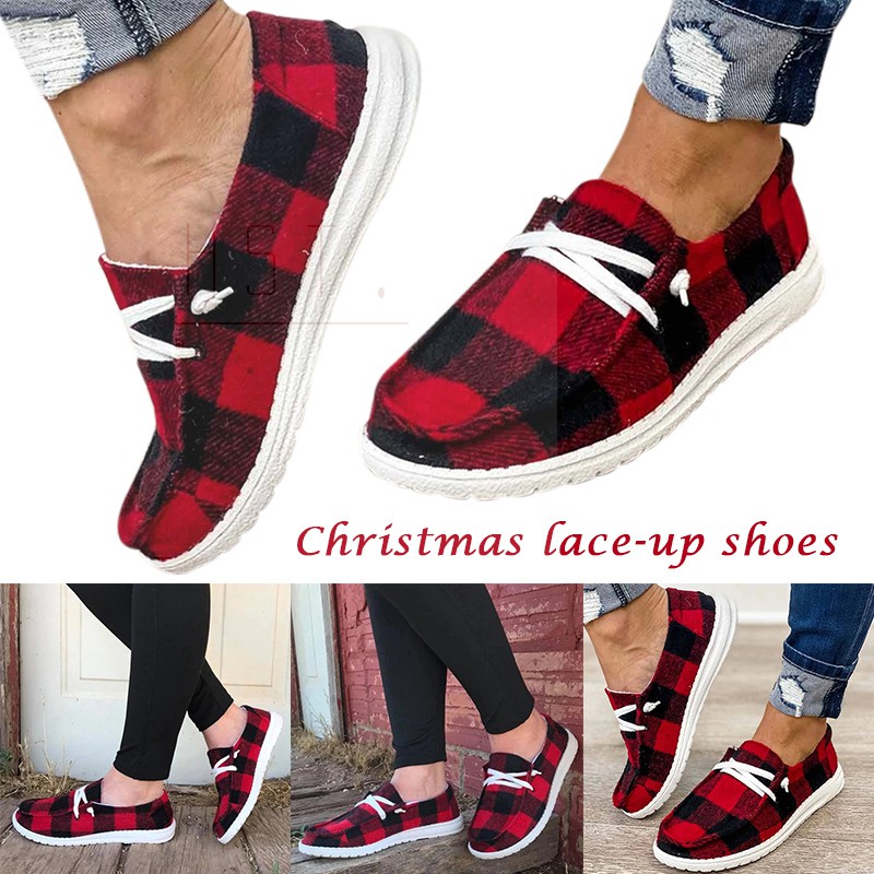 buffalo plaid canvas shoes