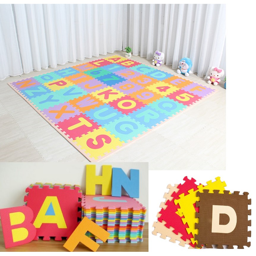 Non Toxic 26 Piece Abc Foam Mat Alphabet Number Puzzle Play