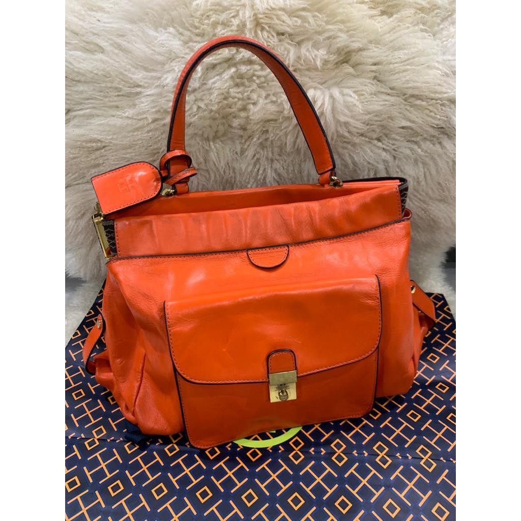 TORY BURCH Leather Handbag | Shopee Malaysia