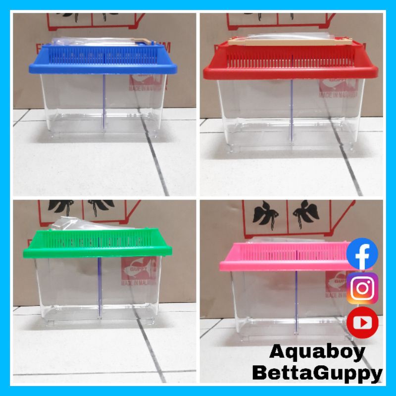 Aquarium Double Betta Tank Fighting Fish Tank Plastic/Akuarium Ikan