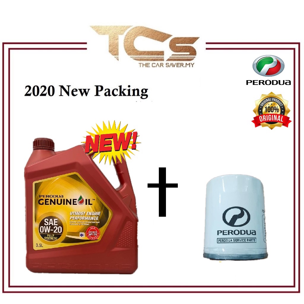 PERODUA Fully Synthetic 0W20 Engine Oil 3.5L 2020 New Packing with Oil