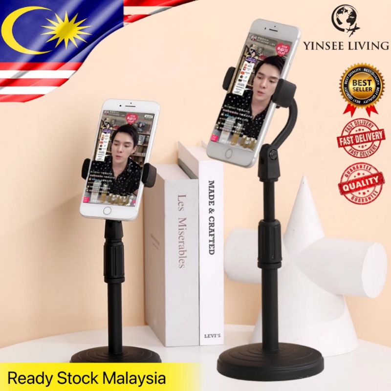 Phone Stand Clip Holder Kaki Mobile Fon Klip Meja Mini Live Streaming