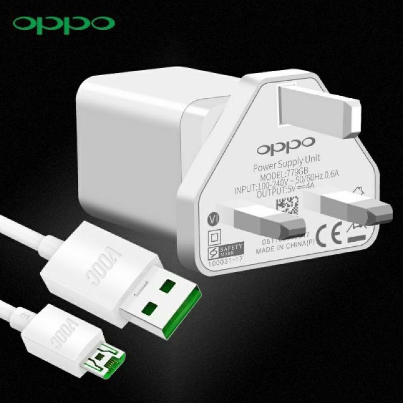 OPPO VOOC 5V/4A 100 Original Flash Charger & VOOC Micro USB Cable