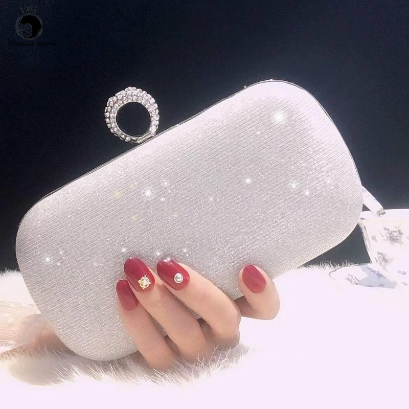 Elegant Dinner Clutch Bag/ party bag/handbag korean style/ beg duit wanita New dinner inlaid with dresses cheongsam celebrities rhinestone women's ring shoulder global