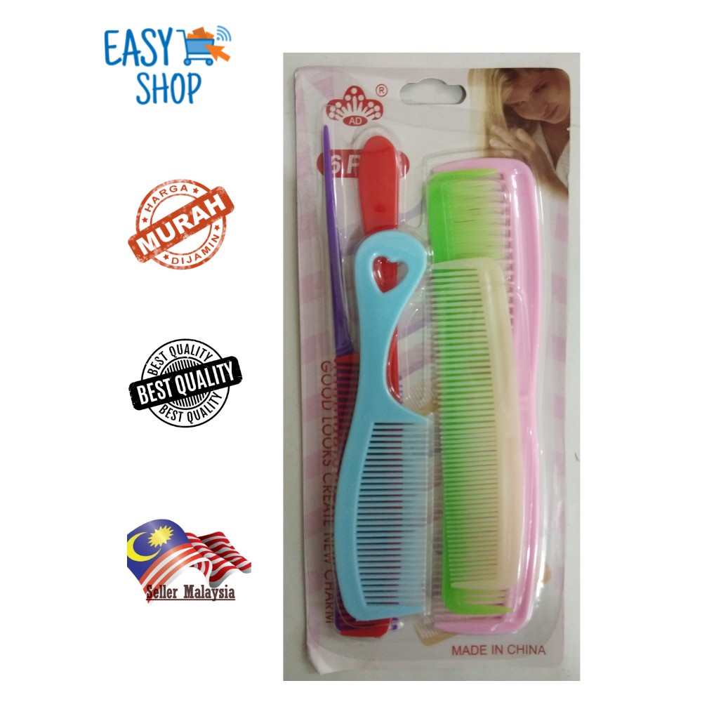 [6 IN 1] Comb Groom Detangle With Variety Size [ Ready Stock ]