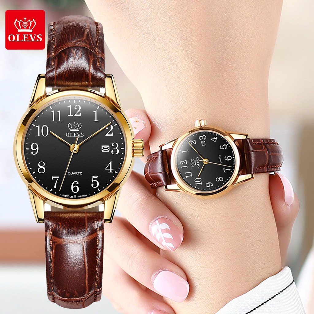  OLEVS  Jam  Tangan  Wanita Women s Casual Watches Leather 