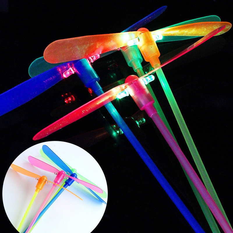 Bamboo Dragonfly Propeller Novelty Plastic Toys/LED Dragonfly Flying Spinning Toys For Kids