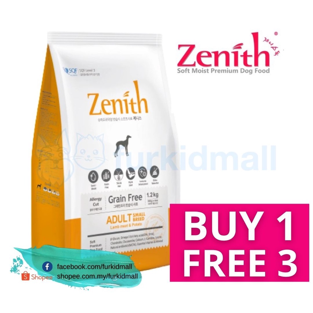 🐕🐾[BUY 1 FREE 3] Furkidmall 1.2kg Zenith Soft Kibble for Dog Pet Food Shopee Malaysia