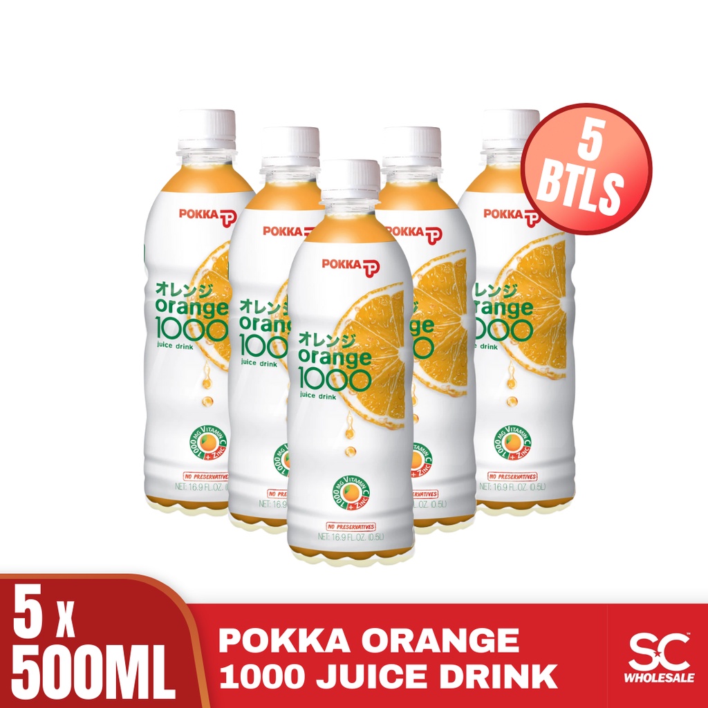 Pokka 1000 Orange VitaminC Juice Drink 500ml x 5 Bottles Shopee Malaysia