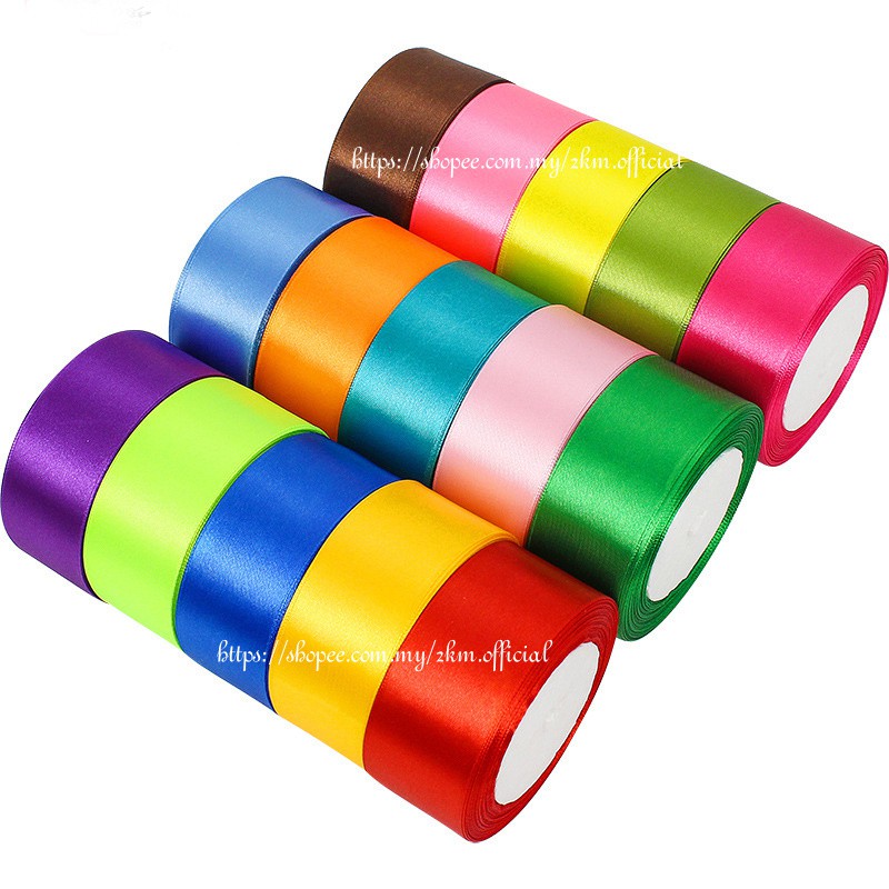 (22M) 4CM SATIN Ribbon Reben Riben Gift Satin Organza Flower Bouquet ...