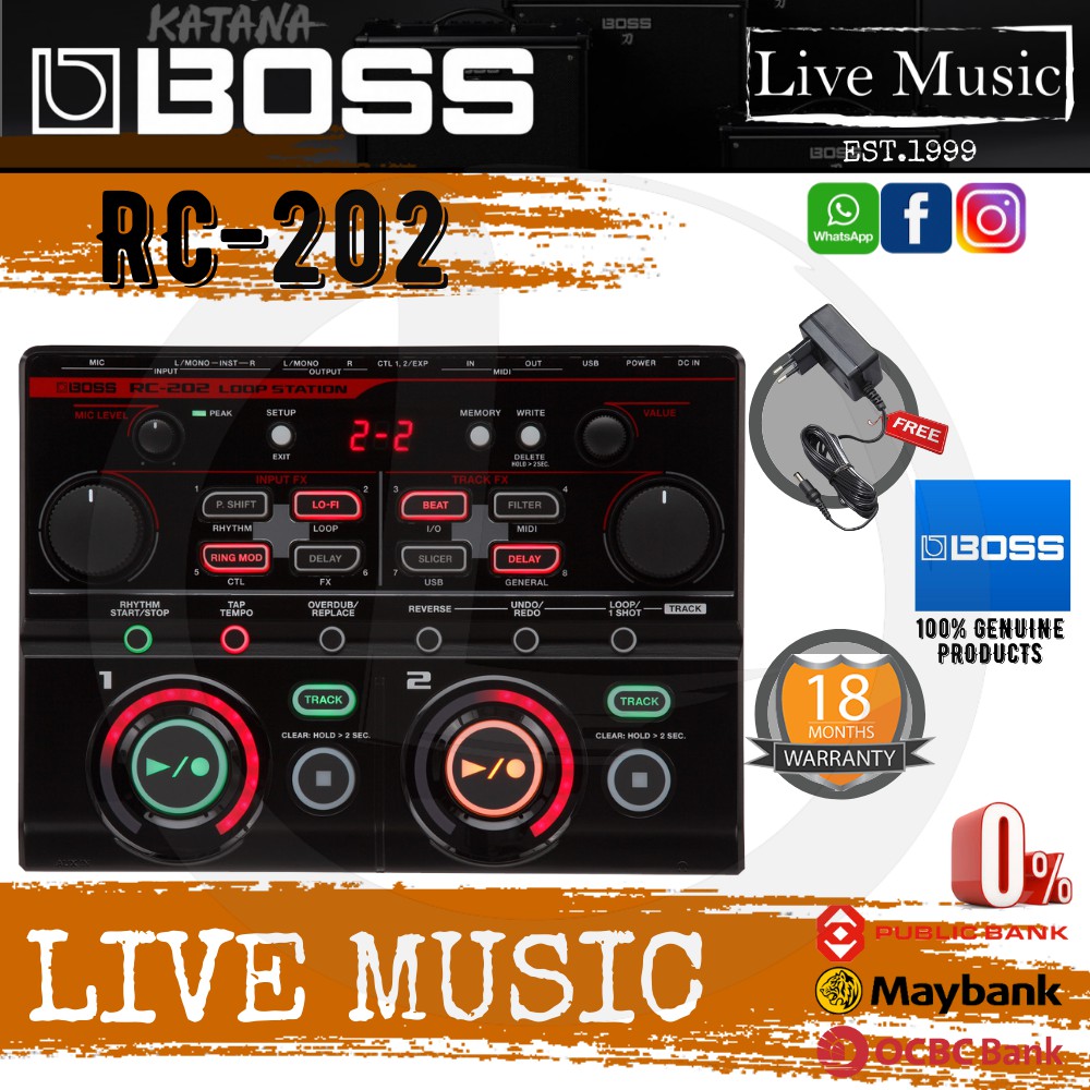 Boss Rc 202 Loop Station Pedal Rc202 Shopee Malaysia