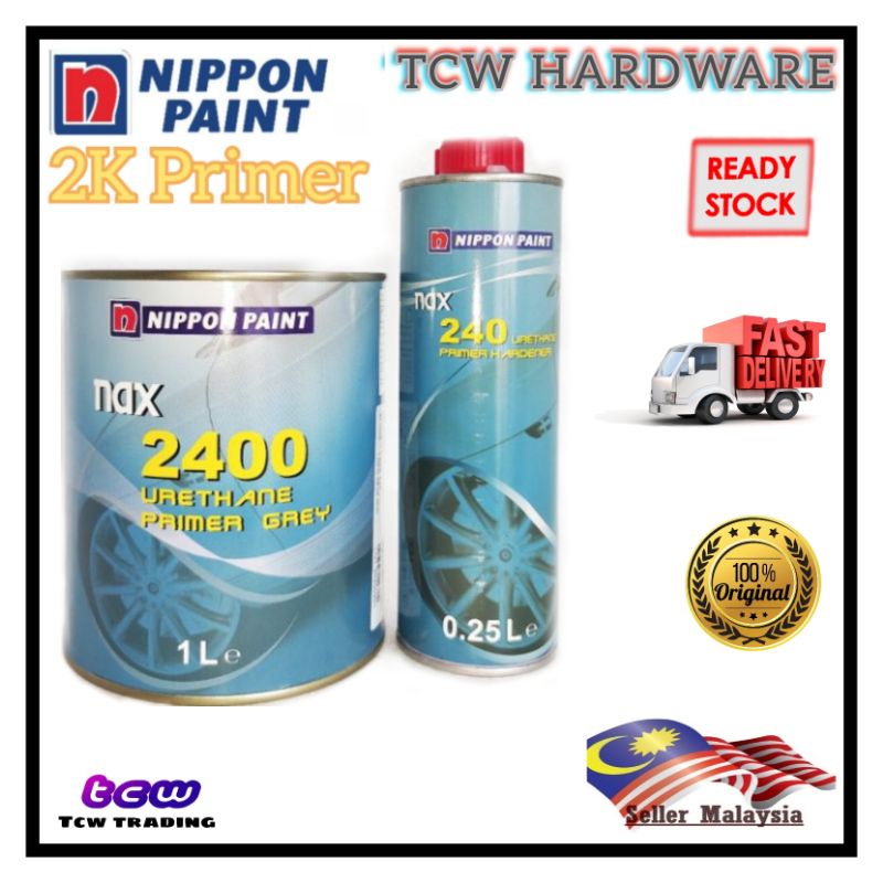 NIPPON 2400 2K GRAY PRIMER & HARDENER / RATIO 41 (READY STOCK SHIP IN 24HOURS) Shopee Malaysia