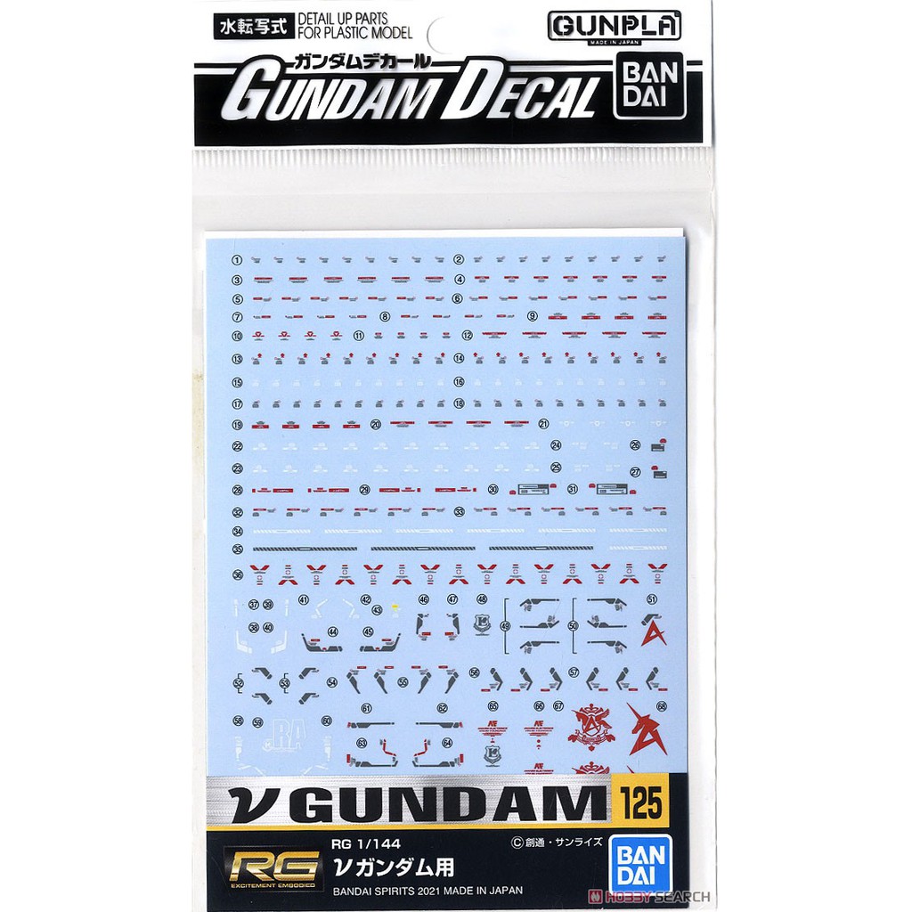 [BANDAI] GUNDAM DECAL RG 1144 NU GUNDAM V GUNDAM #125 | Shopee Malaysia