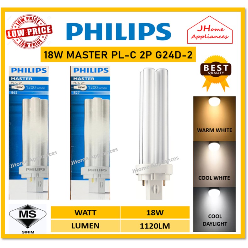 Philips Master Pl C 18w8652p Cool Daylight 18w8272p Warm White Energy Saving Down 7969