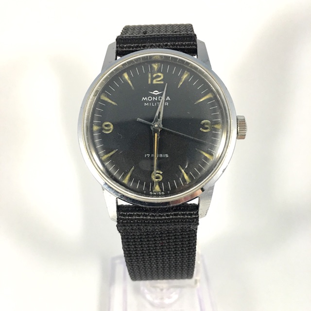 Rare Vintage Mondia Militar Canvas Strap Men Watch Shopee Malaysia