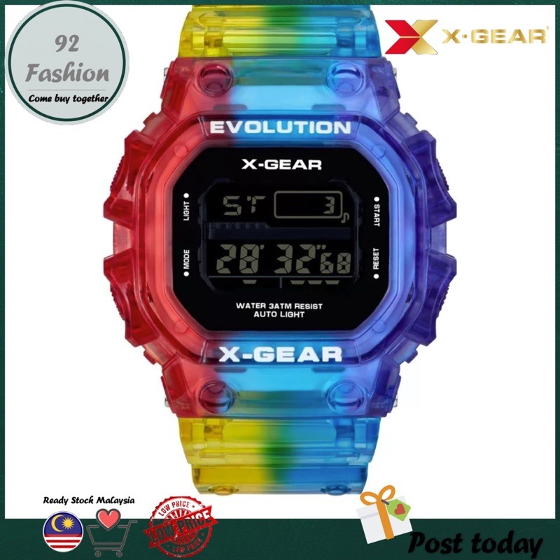 【Ready stock】X-GEAR Military Sports Watches Waterproof Mens Top Brand Luxury Clock Electronic LED Digital Watch