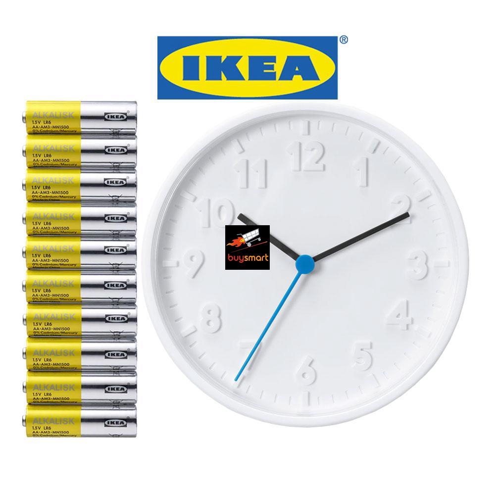 Ikea Jam Dinding Stomma Wall Clock White 20 Cm Silent Quartz Movement Quality Battery Aa Bateri Aa Jam Ikea Tromma Shopee Malaysia