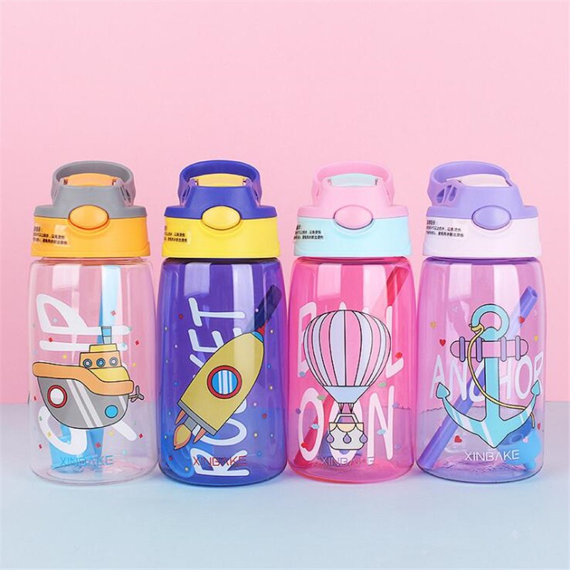 Children's Straw Plastic Water Bottle Drop Home Portable Primary School ...