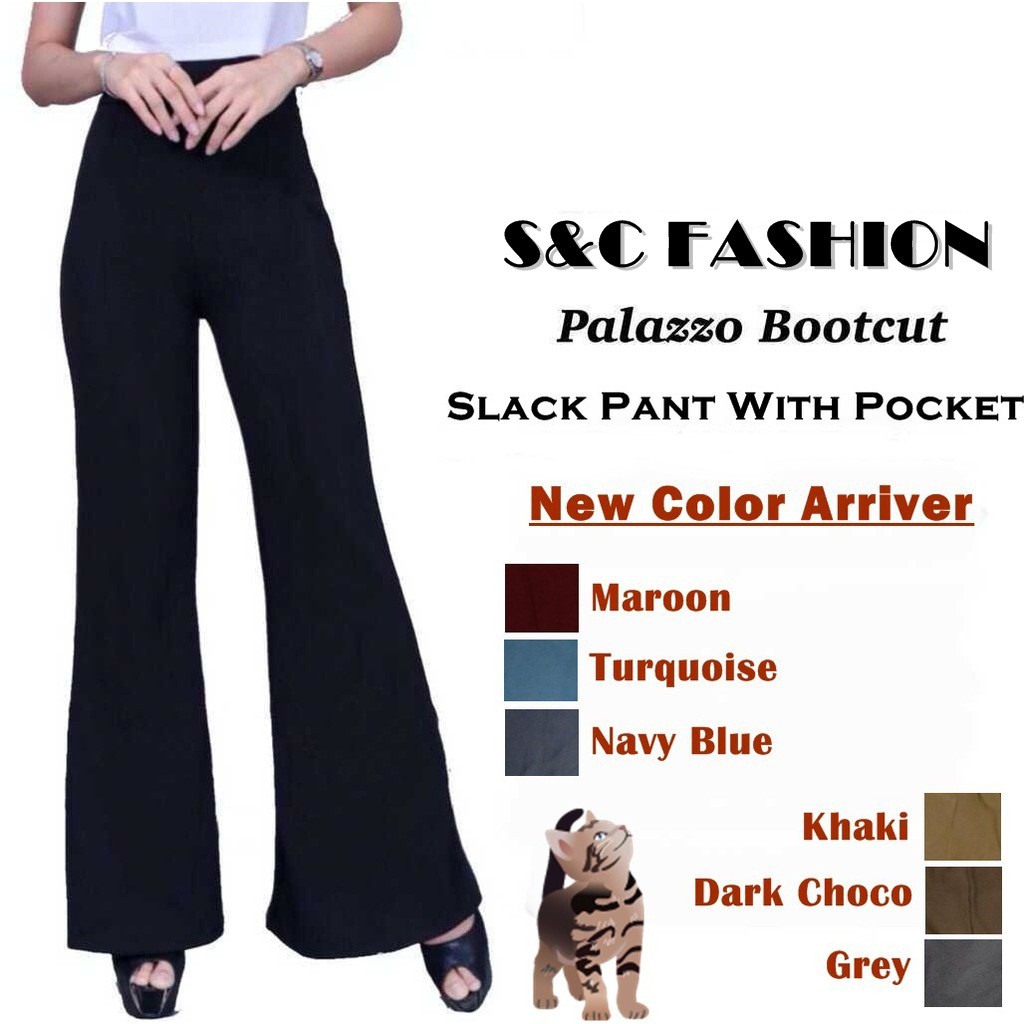 SC Women Plus Size Palazzo Bootcut Tulang Pant/ Loose Office Pants