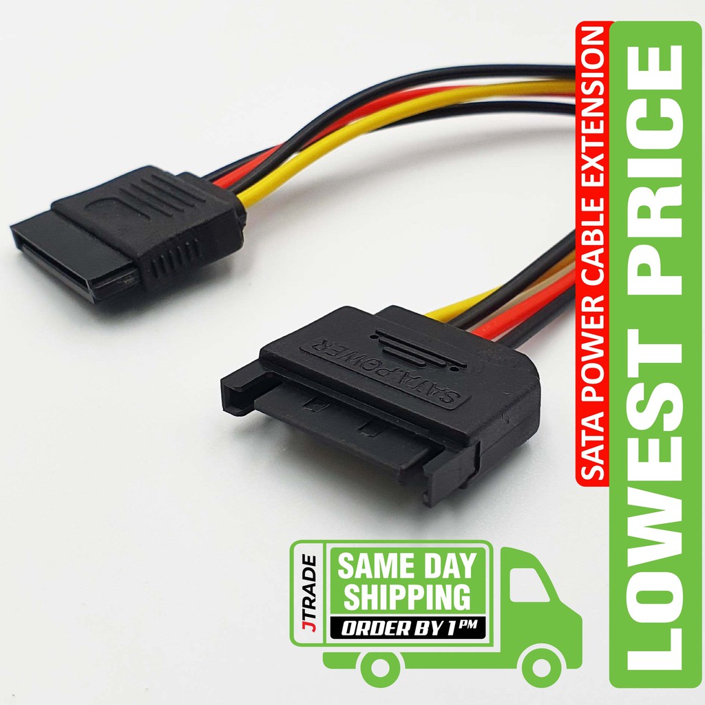 SATA Extension Power Cable SATA Male To SATA Female 15Pin Shopee Malaysia