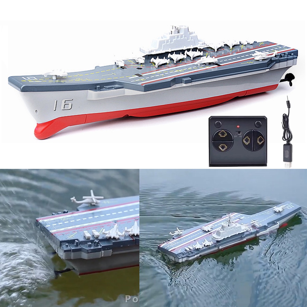 Mini Remote Control Aircraft Carrier Military Model Ship Toy Kids Electric Rc Speed Boat Pool Water Toys for Boy Children 6 7 8 10 Years Old