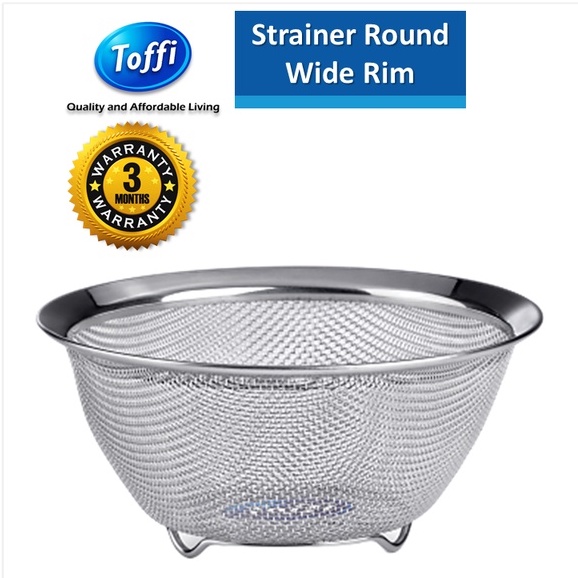 Toffi Strainer Round Wide Rim Stainless Steel (17/20/23/25/29cm ...