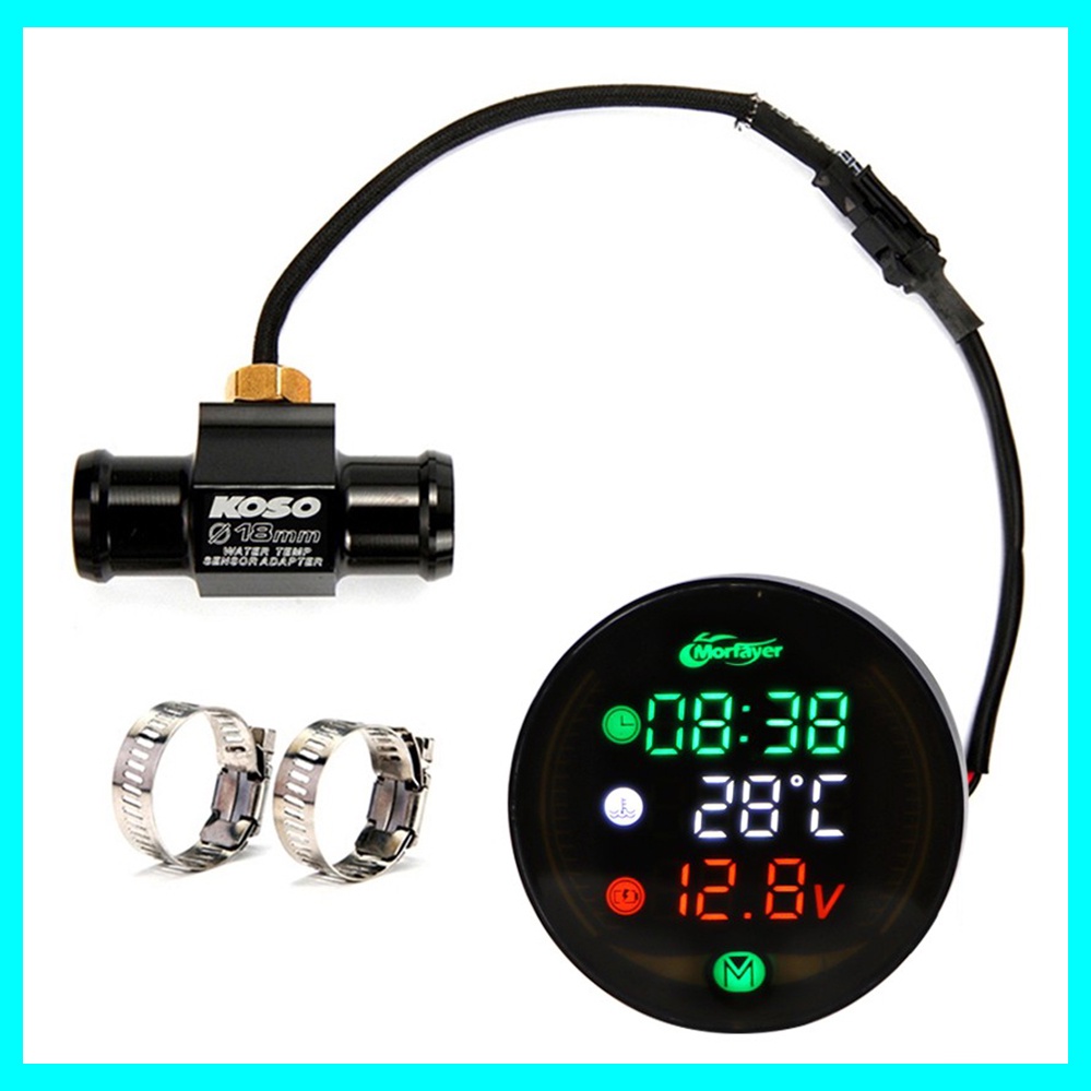 5 IN 1 Meter Timer Voltage Water Temperature Alarm Stopwatch Clock USB Charger Voltmeter Thermometer for Y15ZR RS150 LC135