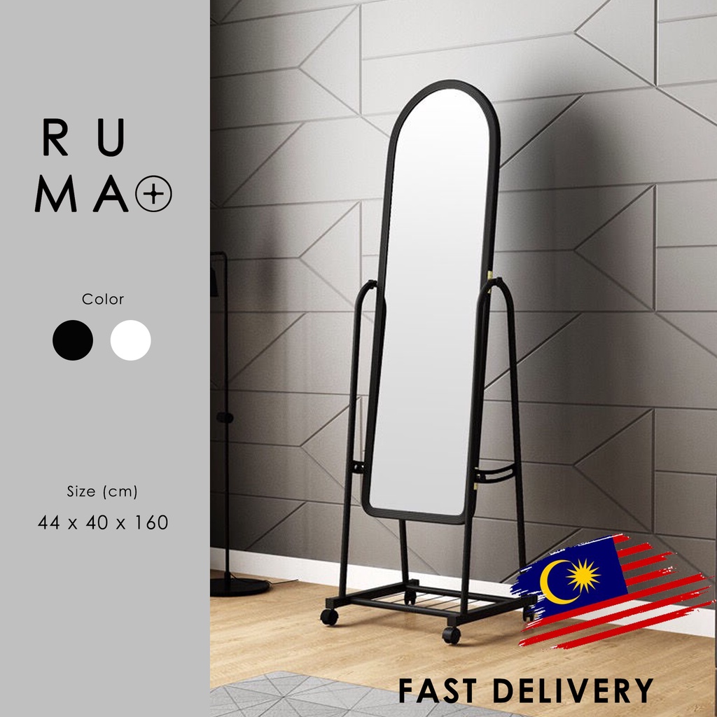 Original Ruma Plus Standing Mirror Adjustable with Wheels Full Body
